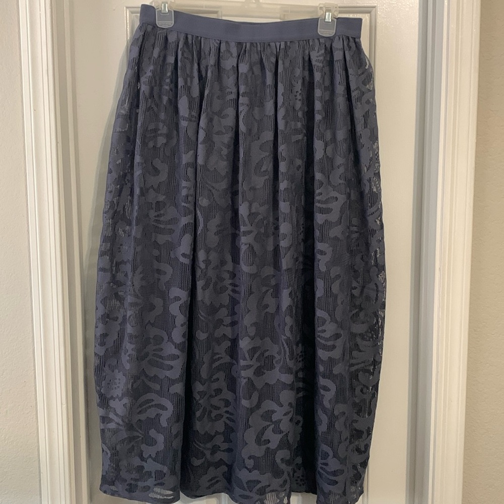 Lane Bryant Charcoal Grey Lace Overlay Skirt 14/16